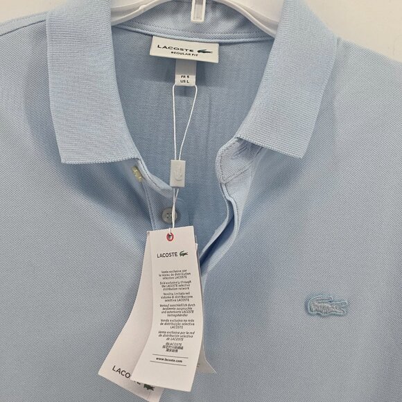 Lacoste Light Blue Classic Polo Shirt – Size Large – Regular Fit – NWT - Picture 5 of 6